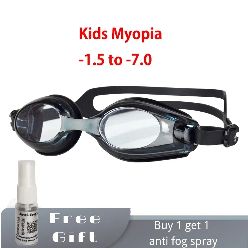 Kids Myopia Swimming Goggles for Boys Girls Ages 4-14 (Approximate) with Anti-fog Spray Swim Glasses  Eyewear