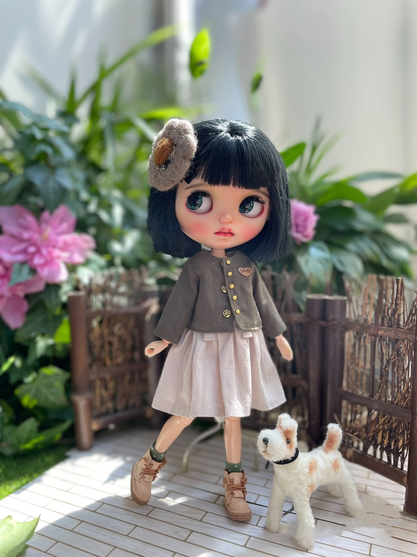 Dula Doll Clothes Dress Lace skirt Army green coat Blythe Qbaby ob24 ob22 Azone Licca ICY JerryB 1/6 Bjd