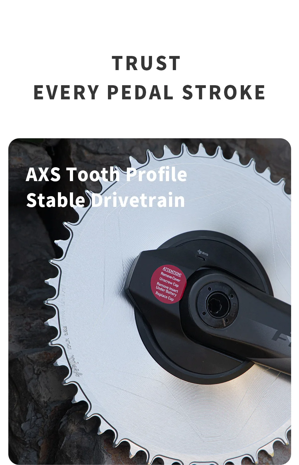 PASS QUEST Gewindekettenblatt – Kompatibel mit SRM E1 AXS Integriertem Gewinde-Spider-Leistungsmesser (Gravel 1x) – Detail 6