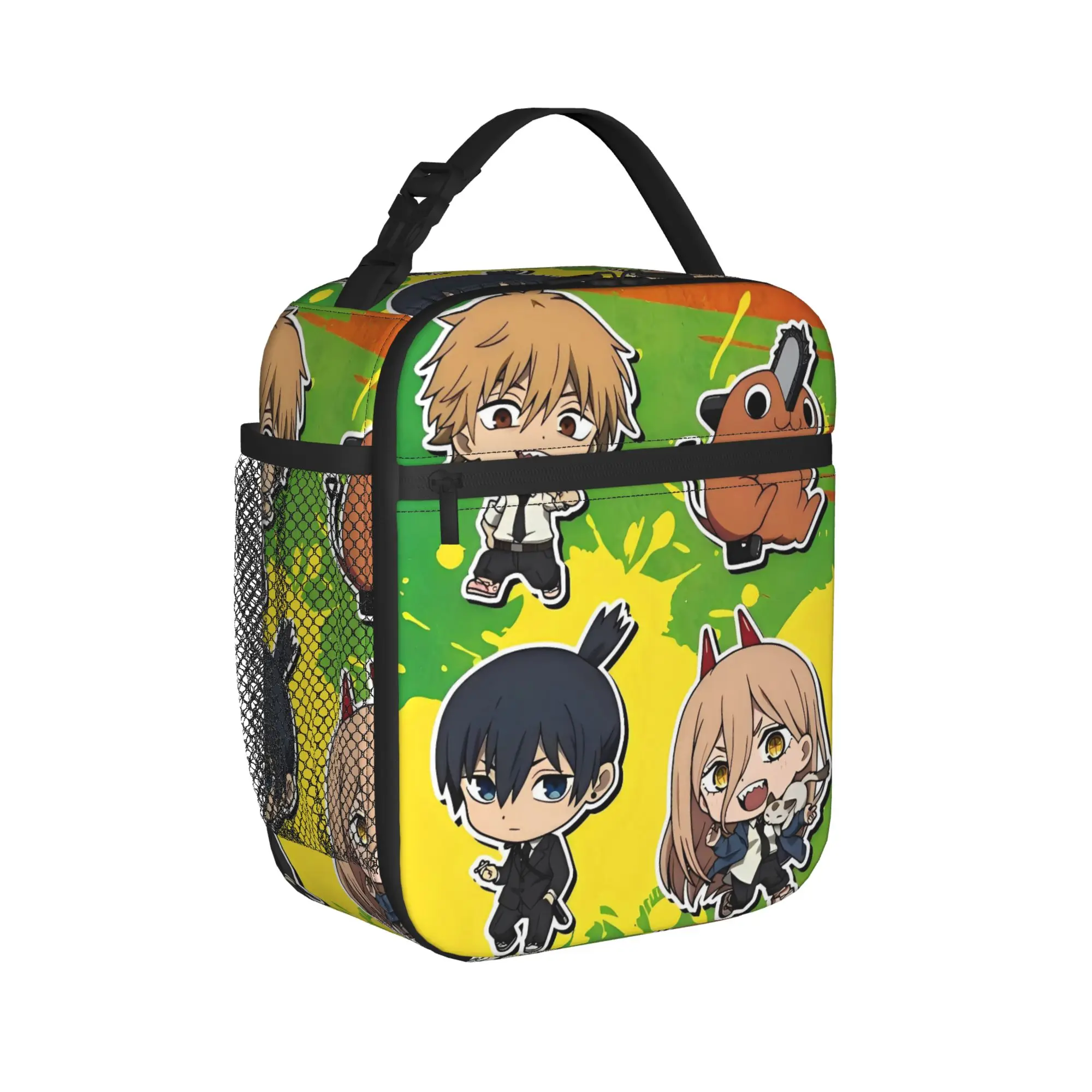 Chainsaws Man Lunch Bag meme Picnic Lunch Box For Child Casual Graphic Design Thermal Tote Handbags Oxford Portable Cooler Bag