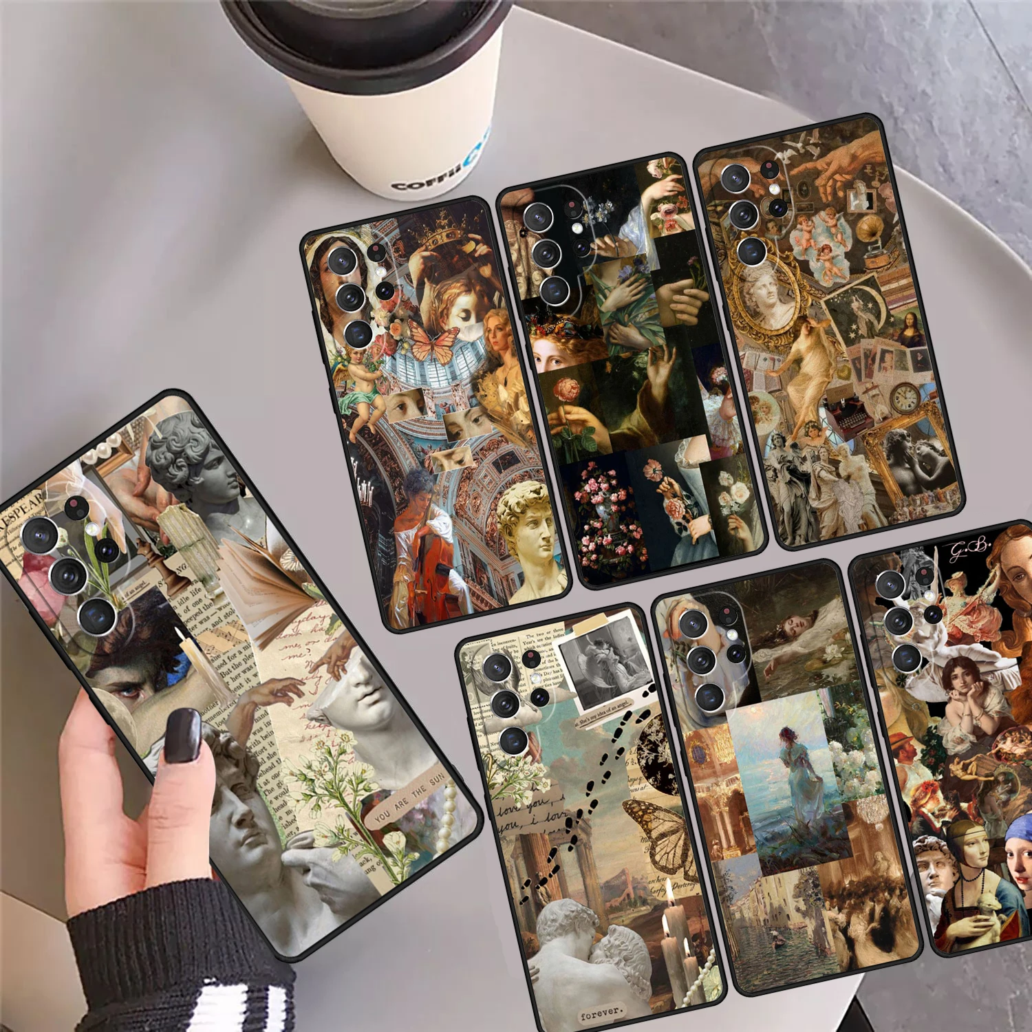 

Чехол для телефона с знаменитым коллажем эпохи Возрождения для Samsung Galaxy S24 S25 Ultra S23 S22 Plus S21 FE S20 Note 10 20 Pro