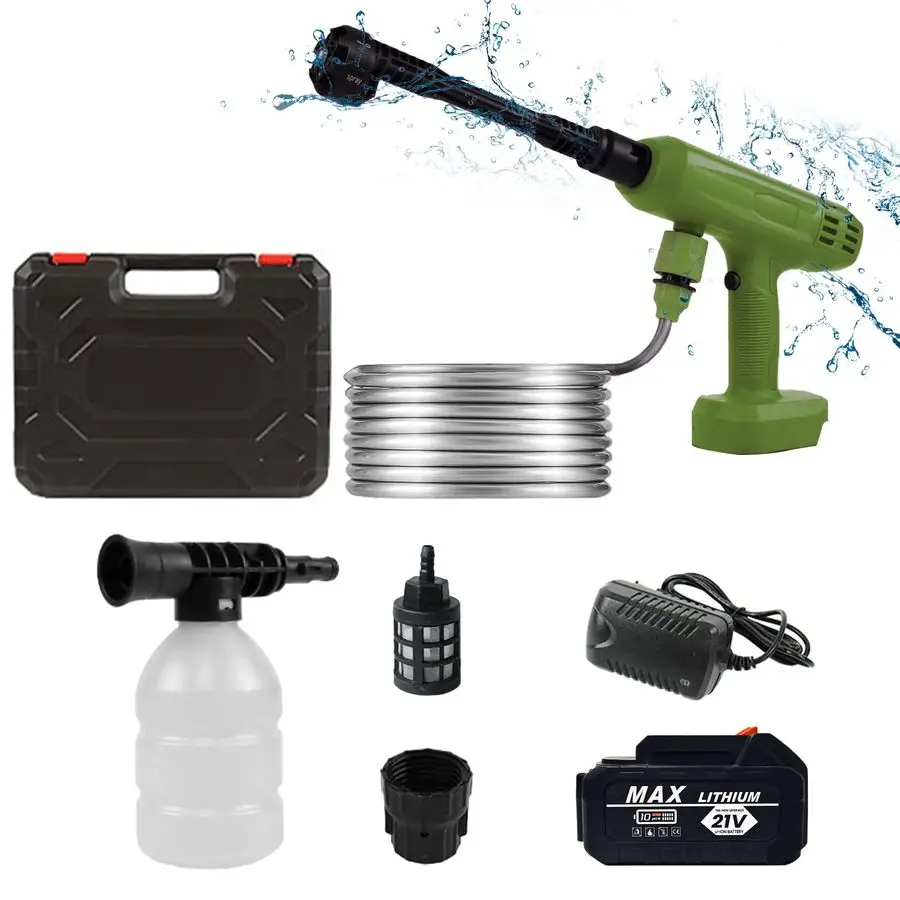 

Pressure Washer,1200PSI Portable Power Washer with 4Ah BatteryampCharger,6in1 Nozzle,5 Meter Hose,Handheld HighPressure Car Wash