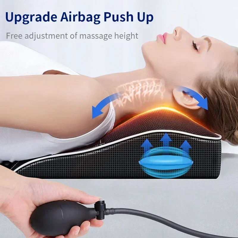 Electric Head Neck Cervical Ttraction Body Massager Car Back Shiatsu Pillow with Heating Vibrating Massage Care,Neck Massager