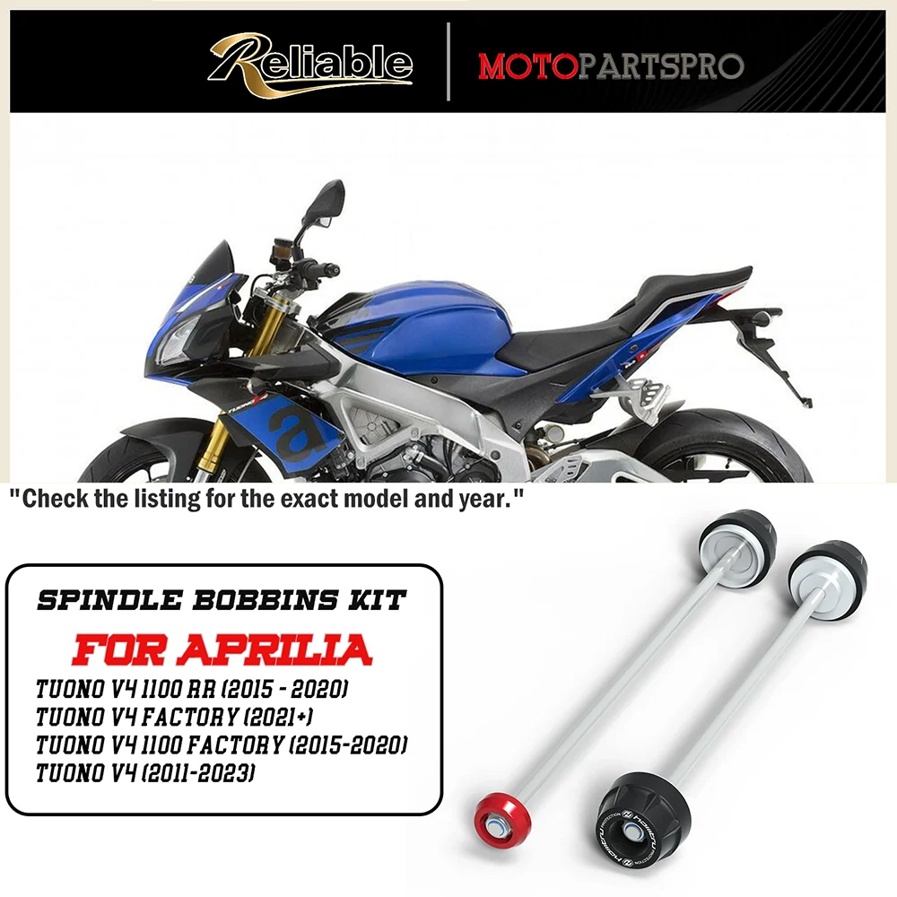 For Tuono V4 1100 RR/Tuono V4 Factory/ Tuono V4 1100 Factory/ Tuono V4 Motorcycle Front Rear Wheel Axle Fork Crash Slider