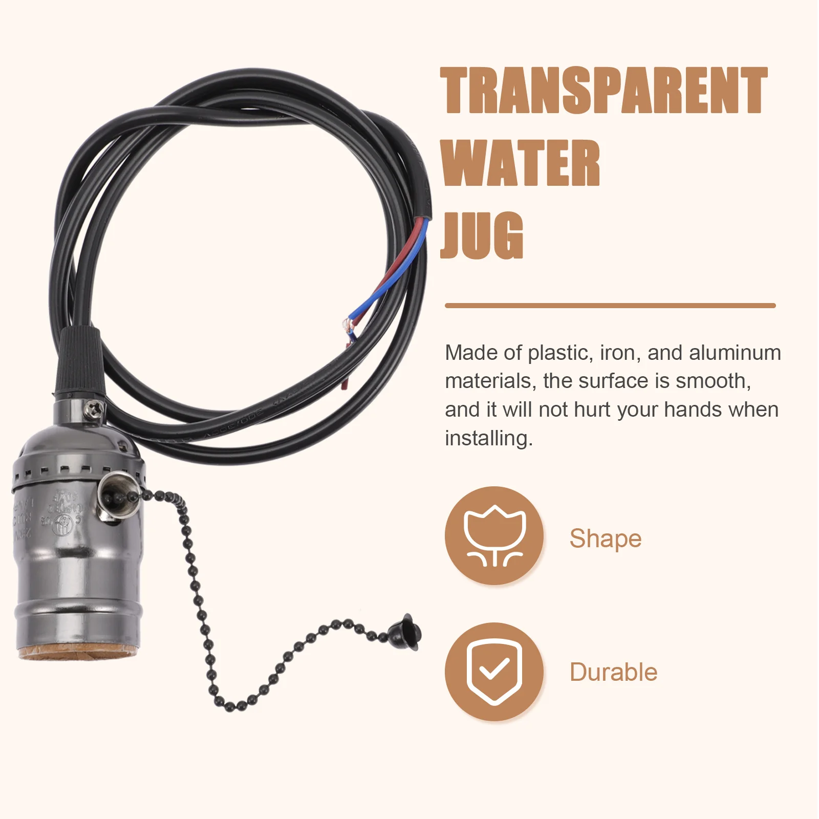 

Retro Pendant Lamp Holder Aluminum E27 Screw Bulb Socket Light Adapter Vintage Pendant Light Cable for Bedroom Warm Atmosphere