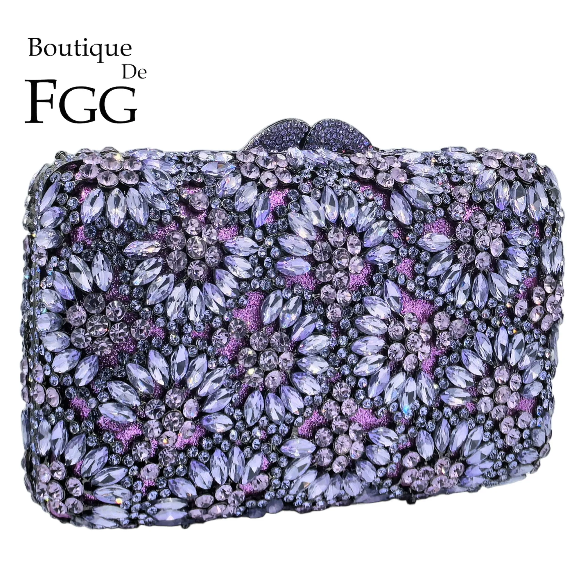 

Бутик De FGG сиреневые женские клатчи со стразами, вечерние сумки и клатчи с цветочным принтом, официальные свадебные клатчи-минодьеры