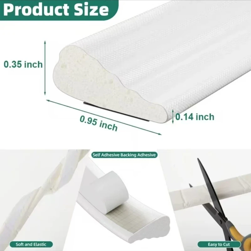 3M/5M Window Door Weather Seal Strip–Adhesive Acoustic Foam Wedge Windproof&Soundproof Gap Filler for Doors Windows Insulation