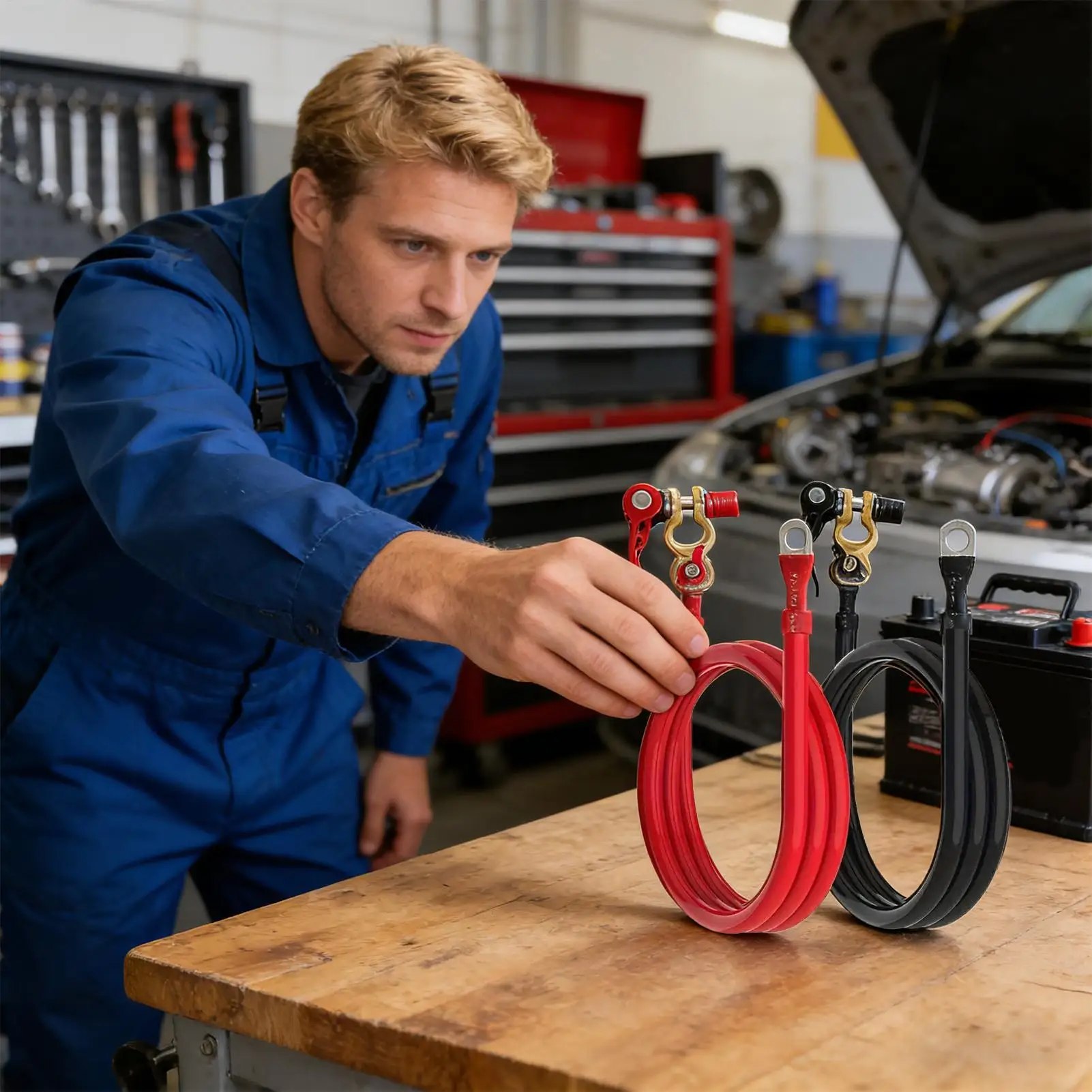 

Кабель аккумулятора, 2 предмета, сверхмощный гибкий инверторный провод, удлинитель аккумуляторного кабеля для морской тележки для гольфа, мотоцикла, грузовика, полугрузовика