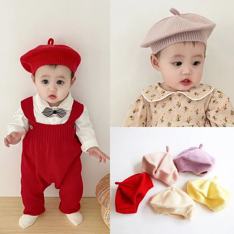 Fashion Baby Knitted Hat for Girls Autumn Winter Children Beret Hats for Girls Baby Accessories Kids Girl Caps 1-4Y