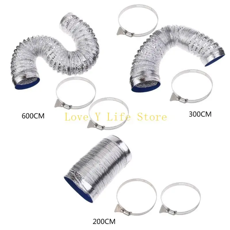 L74C قطر داخلي 100 مم خرطوم رقائق الألومنيوم Ducting مرنة 2/3/6 متر التهوية مزدوجة لاء مع سلك الصلب