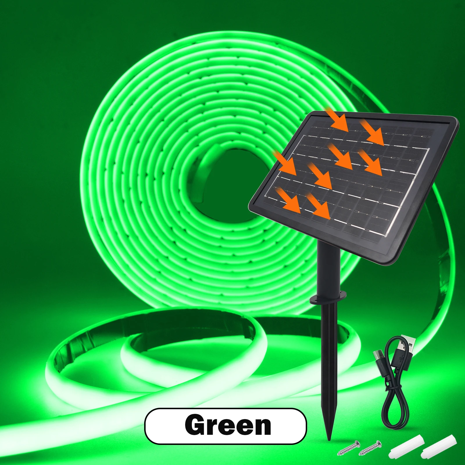 KISUFU Ruban Néon COB Solaire DC24V IP68 Étanche 320LEDs/M 6