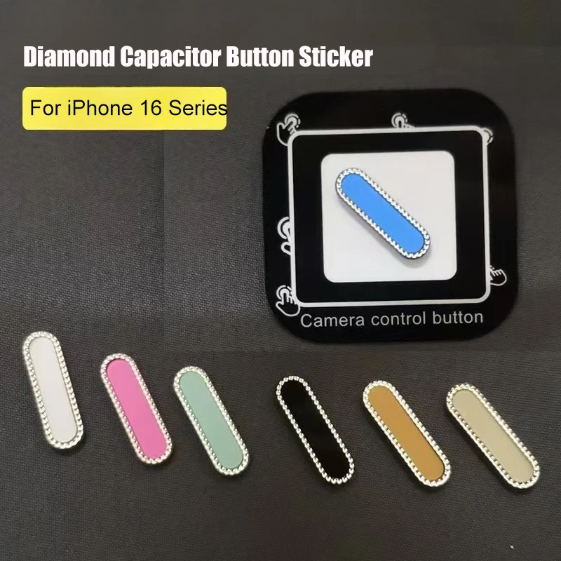 Bling Diamond Camera Control Capture Button Sticker for iPhone 16 Pro Max 16Pro 16 Plus Sensitive Smart Island Capacitor Button