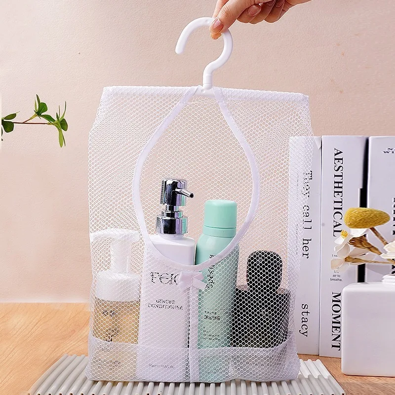 1pc Multi-Functional Hanging Storage Net Bag for Kitchen Bathroom Underwear Cushion Storage Bag Modern Simple Style Polyester Ma
