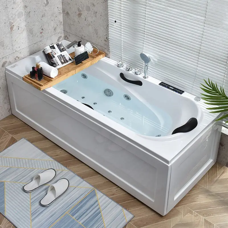 Thickened acrylic bathtub, small adult bathtub, surfing massage thermostatic heated bathtub