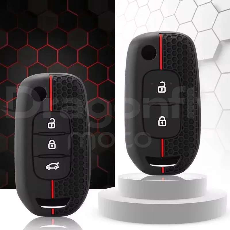 Capa de silicone para chave remota de carro, capa para renault sandero stepway logan 2 clio 5 arkana captur kadjar daster twingo trafic kwid