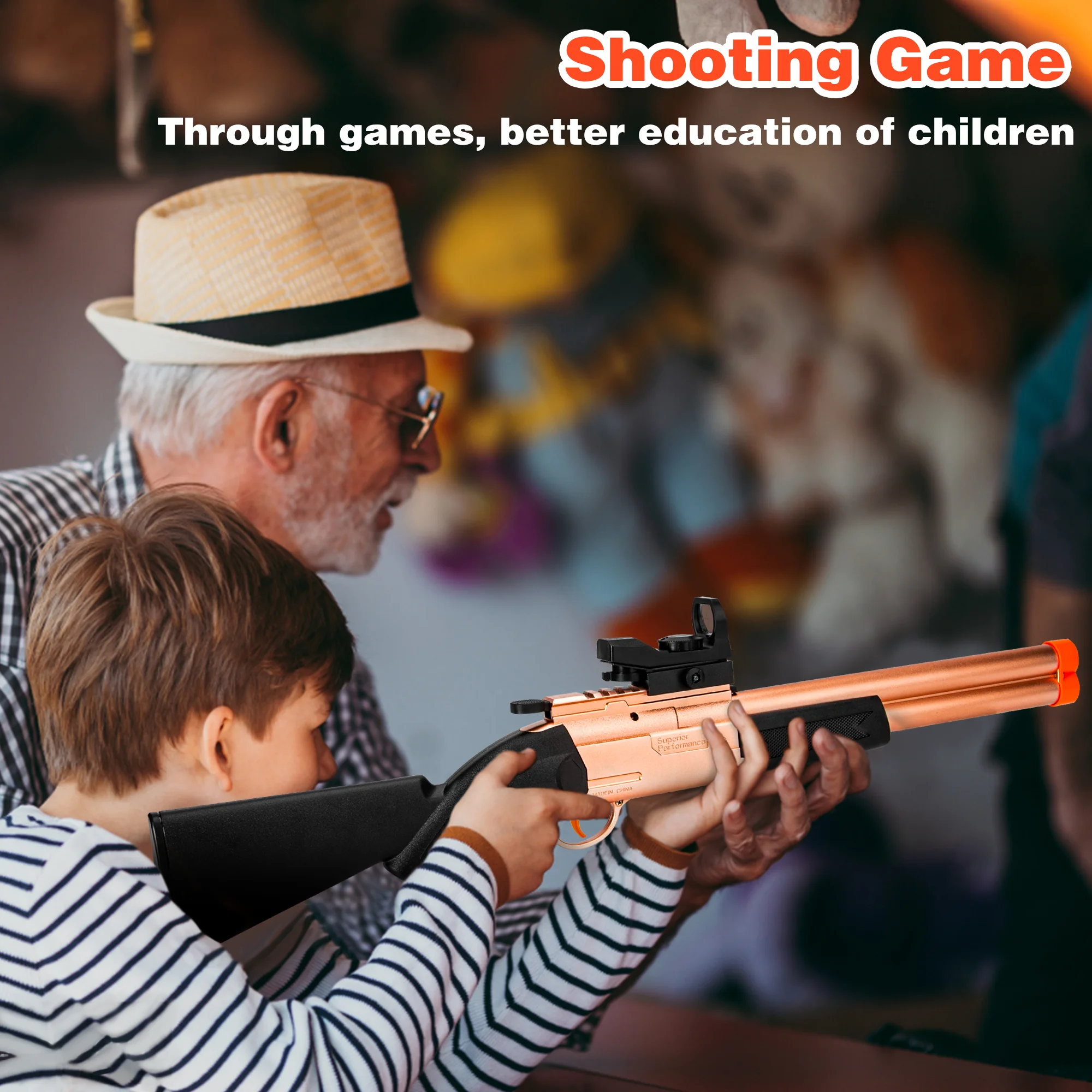 Toy Gun Double Barrel Shotgun Toy,with 20 Soft Bullet Darts, Toy Foam Blaster Foam Dart Blaster with Scope for Kids, Youth, Teen