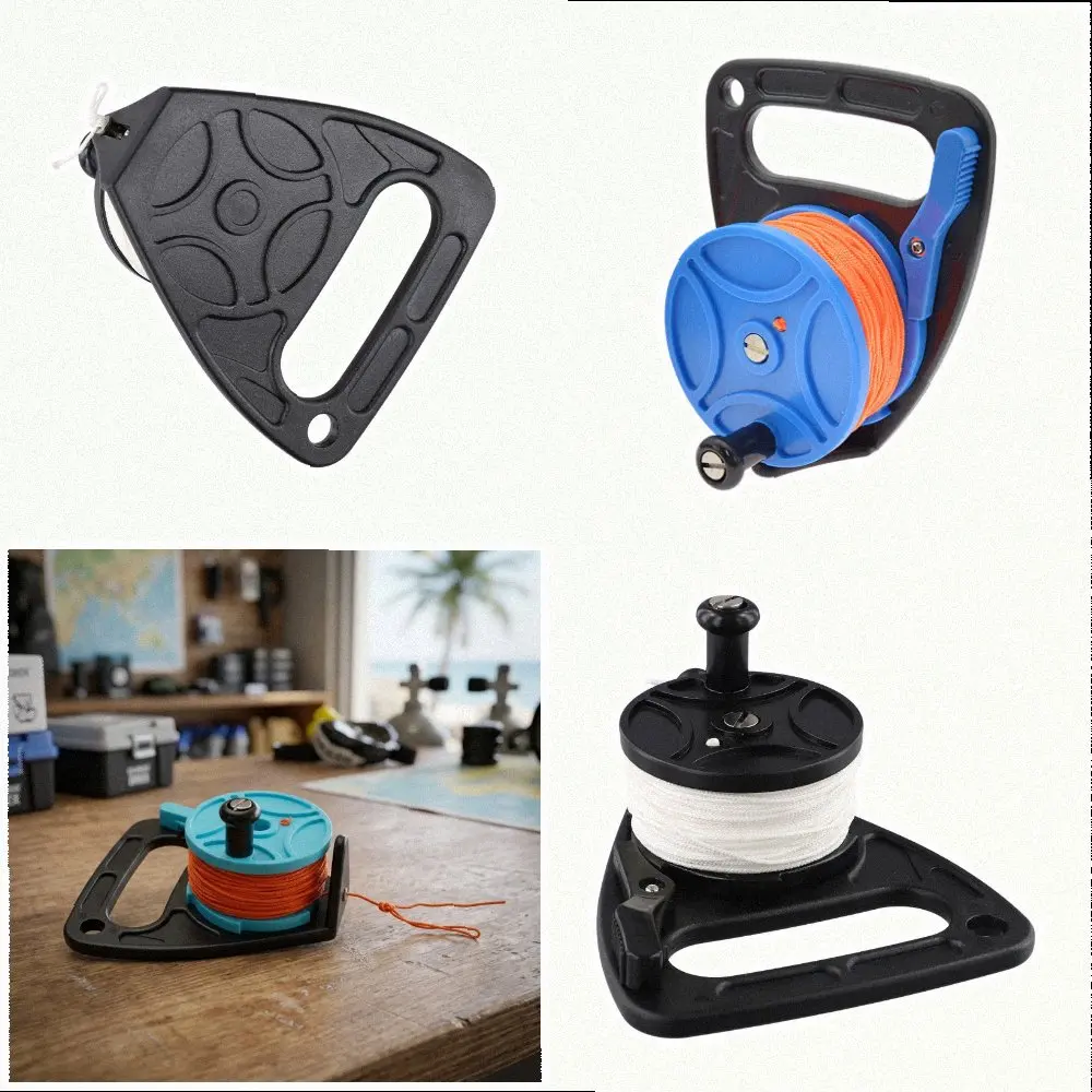 Diving Reel for Scuba with 83m Line Stainless Steel Snap Hook Thumb Brake and for Comfort Grip Handle for Wreck and for drift