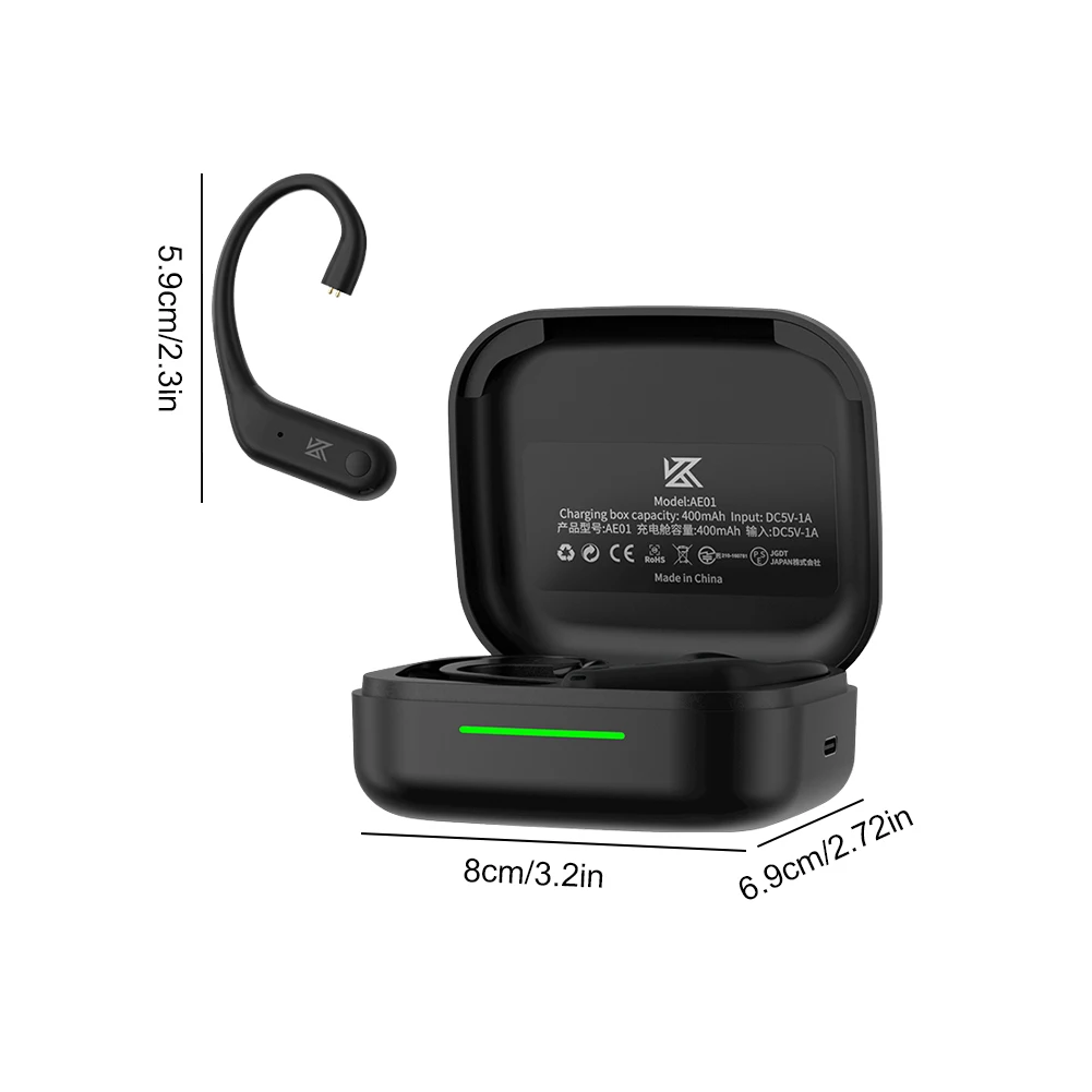 HiFi Upgrade Ear Hook Cable Bluetooth-compatible 5.4 with Charging Case Wireless Adapter Cable C-Pins HIFI Music Earphones Wire