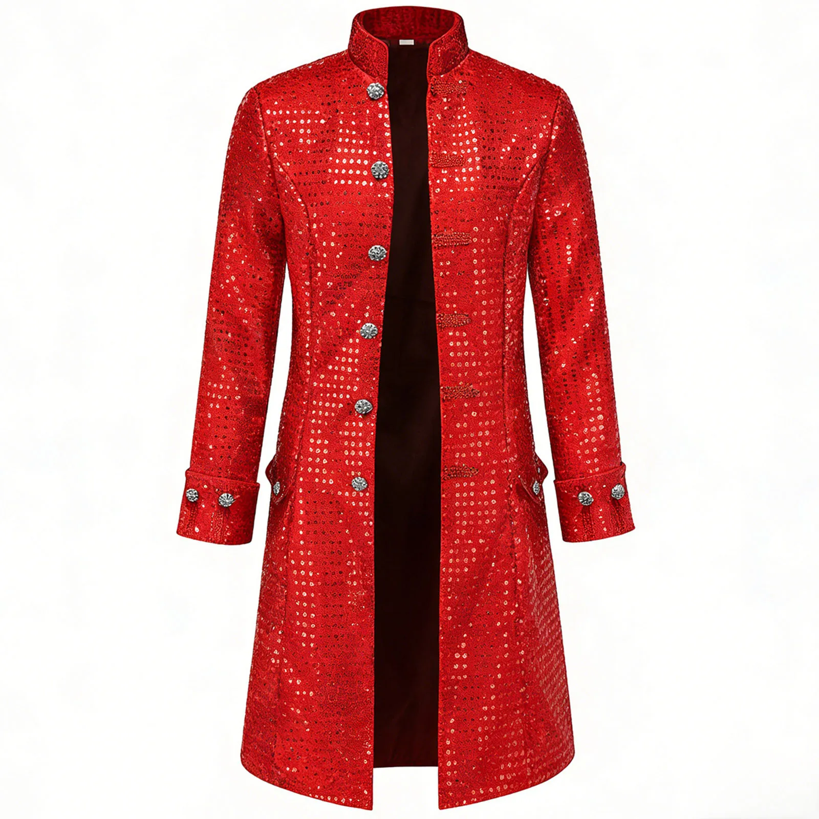 

Men Halloween Party Medieval Steampunk Jacket Coat Long Sleeve Outerwear Gothic Trench Coat for Banquet Vampire Cosplay Outfit