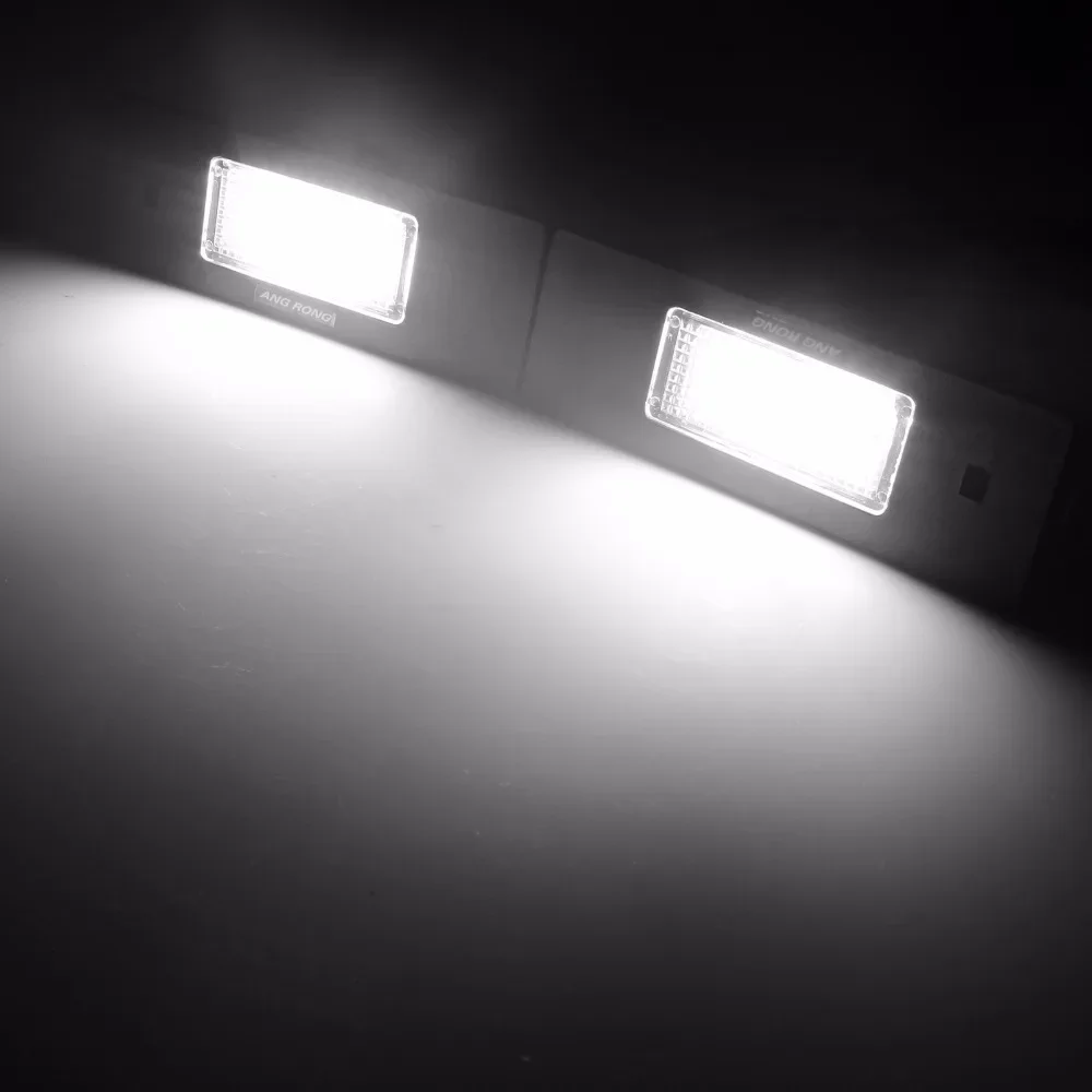 ANGRONG 2x CANBUS LED License Number Plate Light For BMW E81 E87 E63 E64 F12 E85 E86 E89 Z4 Mini Cooper Clubman R55 Countryman