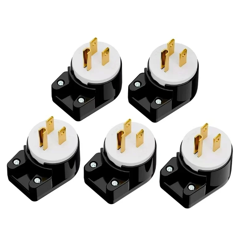 USA Nema 5-15P 3 Pole Angle DIY Plug, 15A 125V 90 Degree USA Canada Male Plug 12 Direction Male US  AC Connector ETL Certified