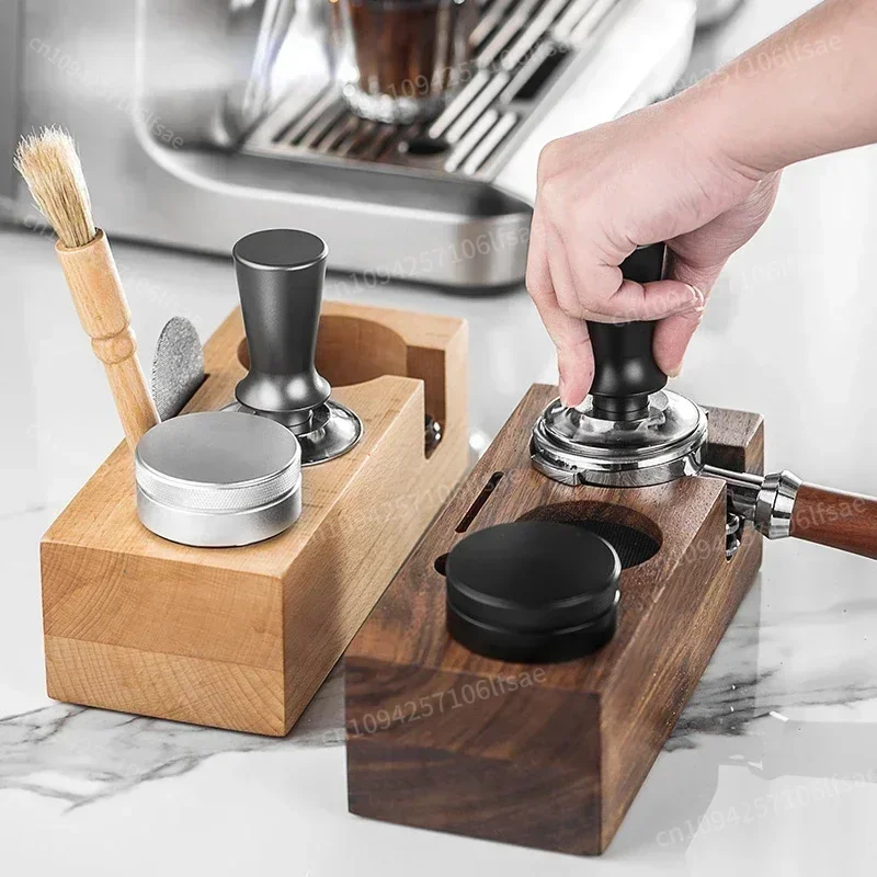

Wooden Coffee Tamper Mat Stand Portafilter Holder 51mm 53mm 58mm Breville Sage Delonghi Espresso Maker Tools Barista Accessory