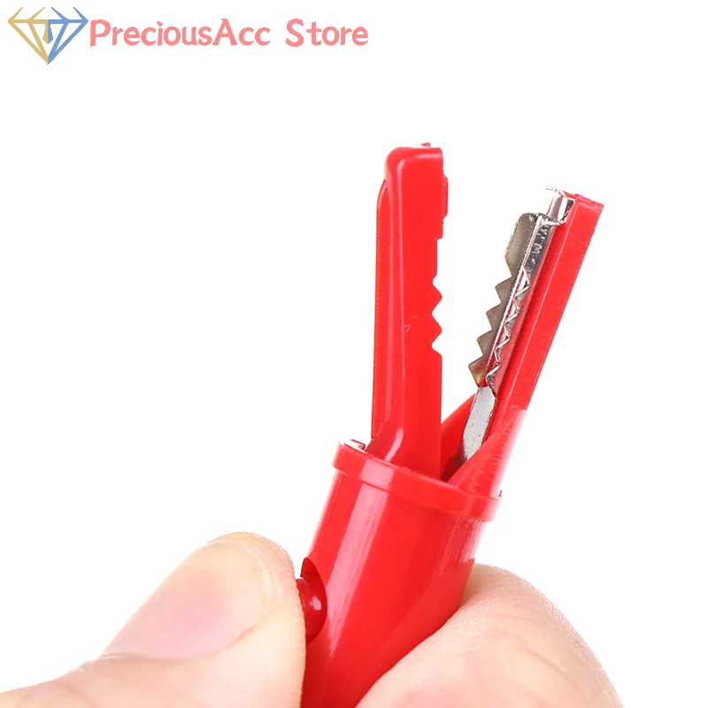 2Pcs Multimeter Alligator Clips Push Button Type Protective Test Leads Connector For Electrical Measurement Tools