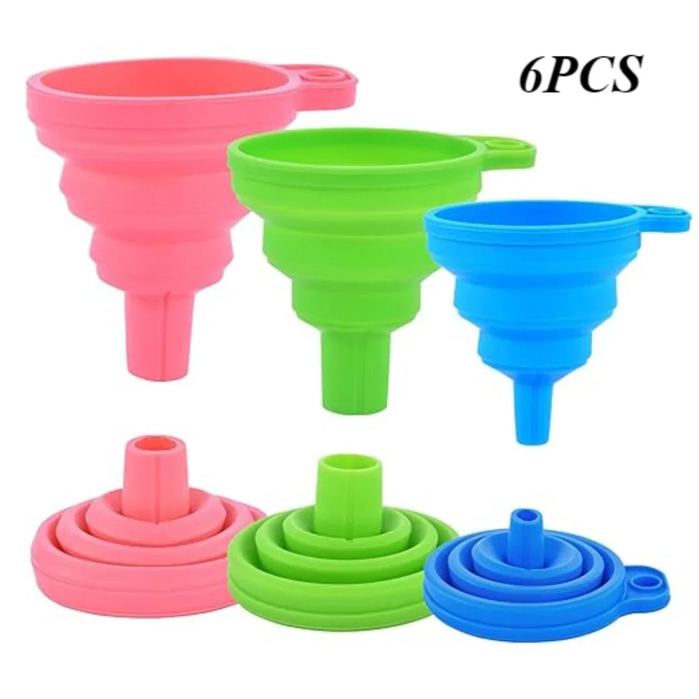 Silicone Folding Funnel Mini Kitchen Funnel Easy To Use Space-Saving Portable Dispenser for Liquids Jam Beans Automotive Flask