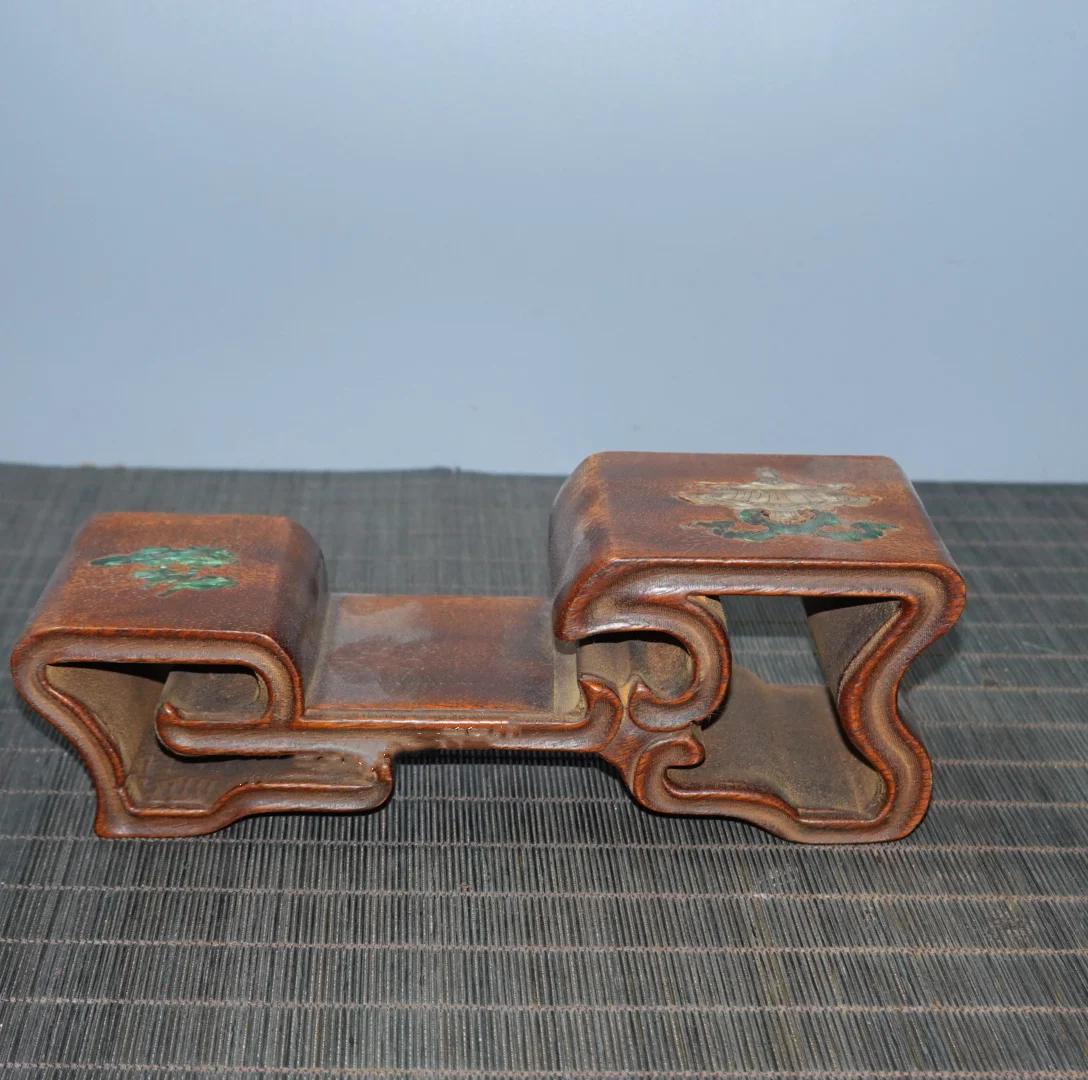 

Old Collection Home Decor with Rosewood Inlaid Color Shell Double-Layer Base