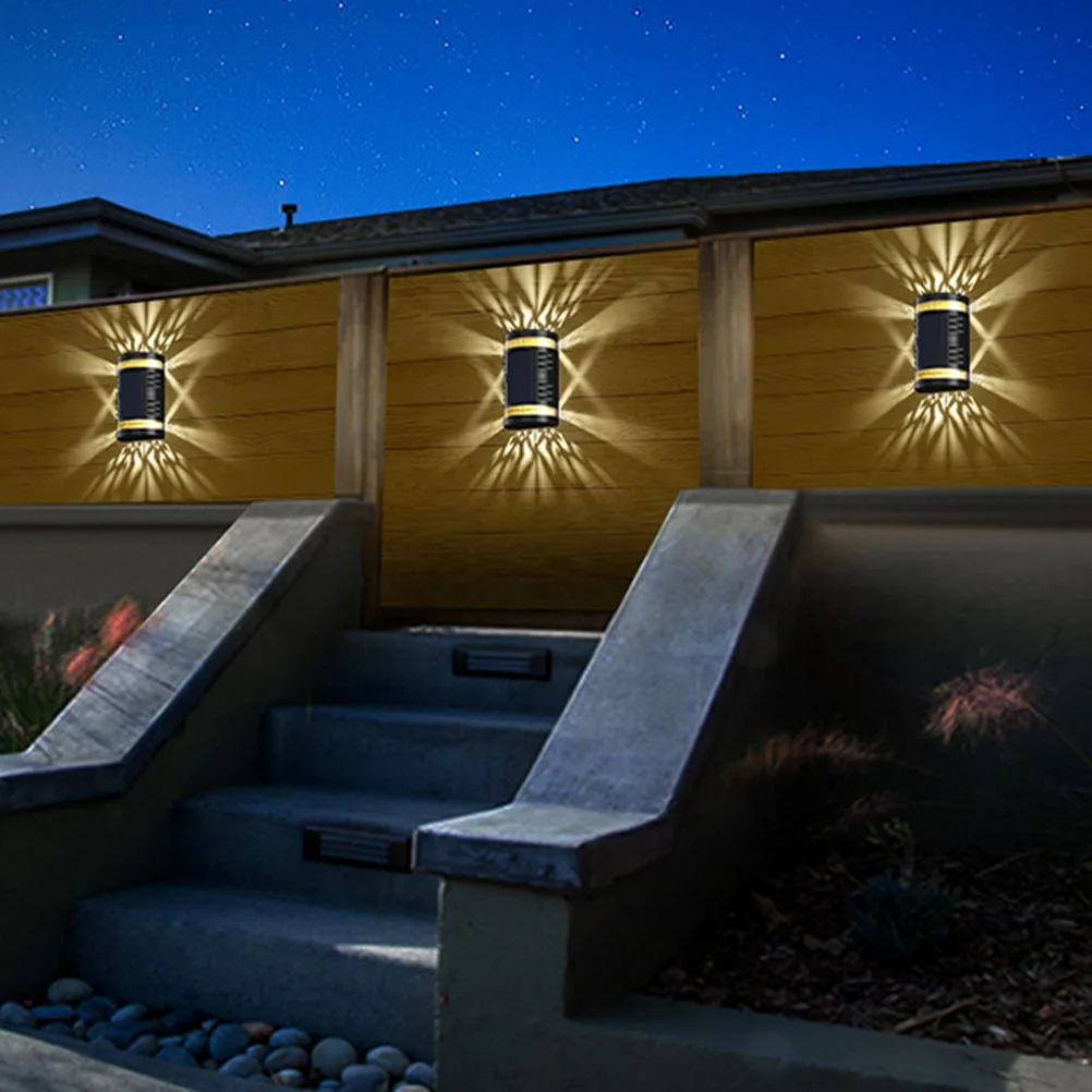 

2 Pcs Wall Solar Lights Waterproof Lights ABS Waterproof Outdoor Lighting Outdoor Porch Decor Warm Color