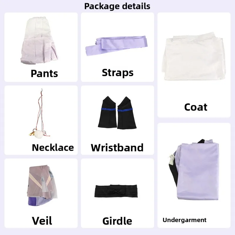 Wanderer Genshin Impact Cosplay Set White Robe Lavender Cape Black Trousers And Wig Options For Cosplay Events And Conventions