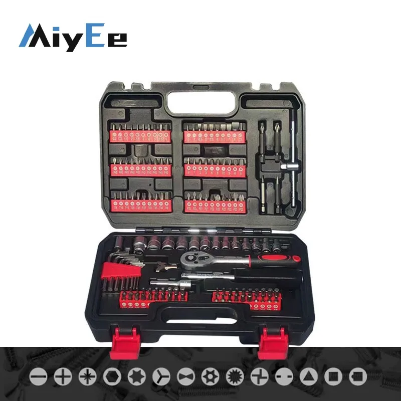 

131PCS Auto Repair Tool Kit Chrome Vanadium Screwdriver Bit Set Ratchet Wrench Socket Spanner Multifunctional Toolbox