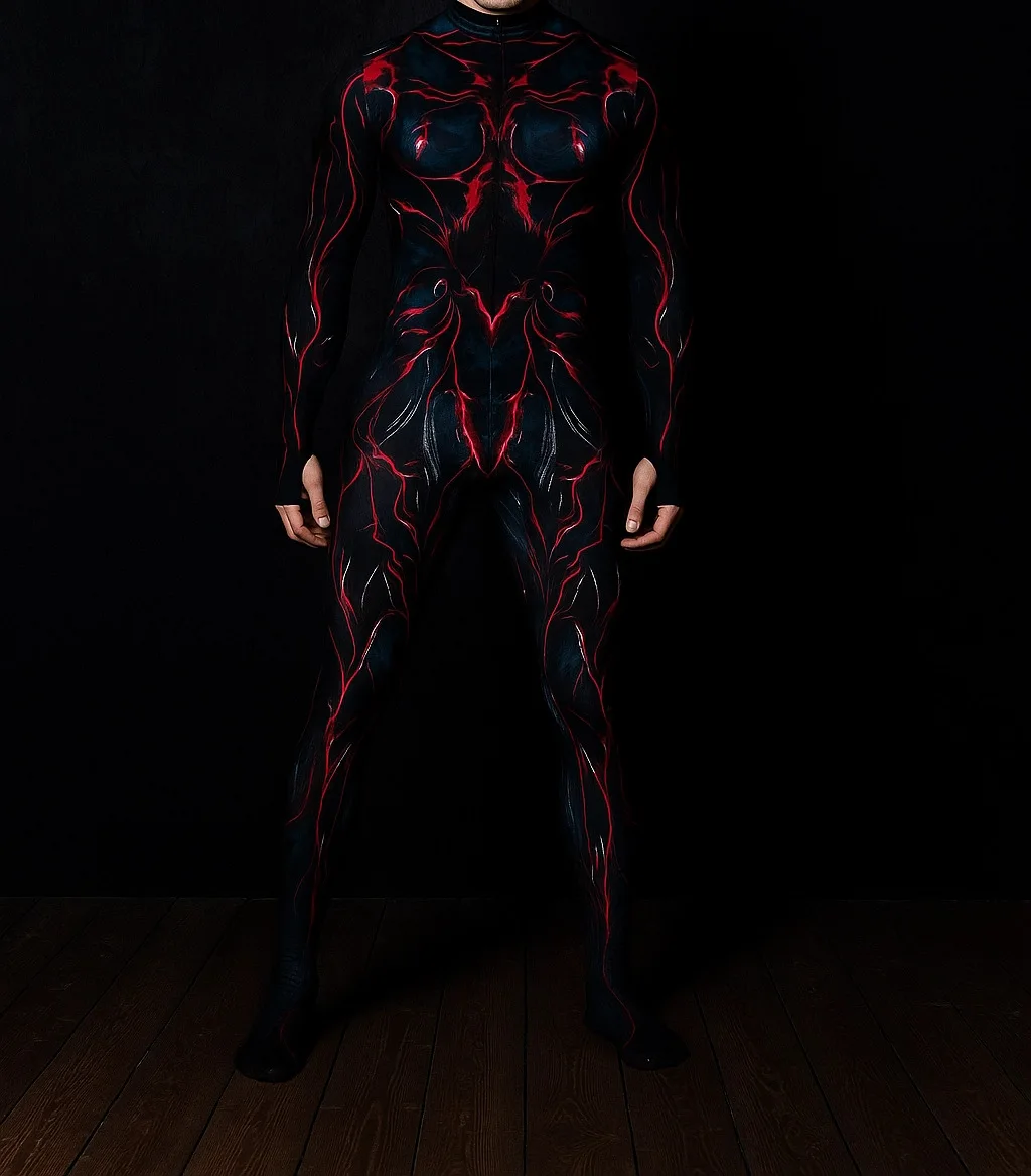 Halloween-Eidechsen-Bodysuit für Herren, Einzigartige Muskel-Serie, Festtags-Jumpsuit, Karnevalskostüm, Erwachsenen-Rollenspiel-Party, Maskenball-Set – Detail 2