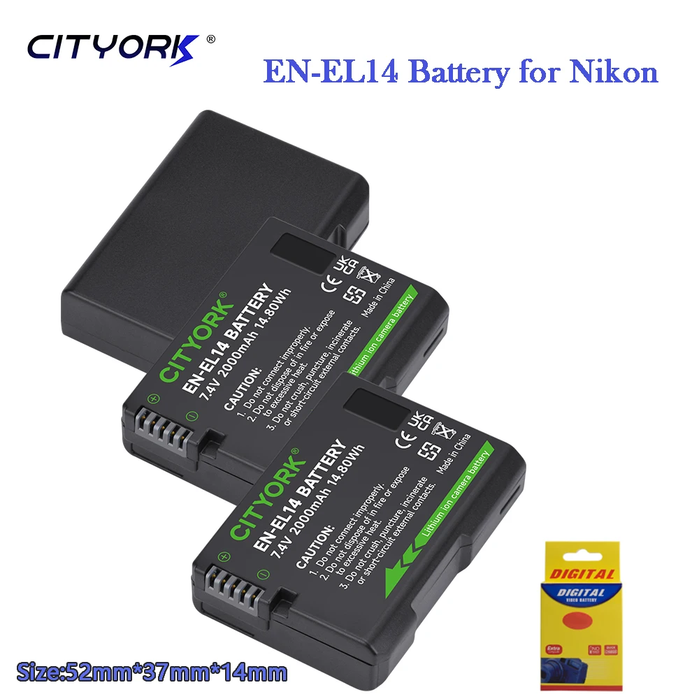 2000mAh EN-EL14 Rechargeable Battery EN-EL14 EN EL14 Battery for Nikon Df D5500 D5600 D3400 D3500 D5100 D5200 D5300 D3100 D3300