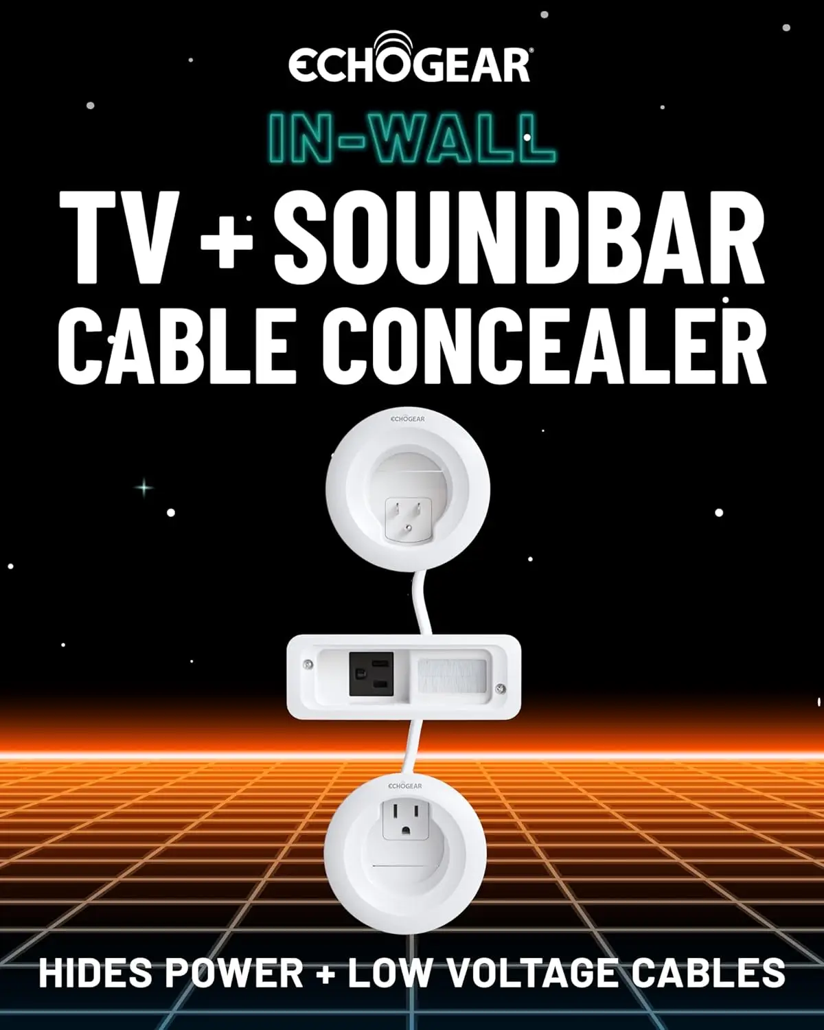 in Wall Cable Management Kit for TV & Soundbar - Cable Concealer & Power Kit - Power Devices & Hide All TV Cables Behin