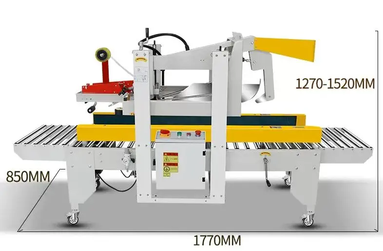 Automatic Flaps Folding Case Carton Box Closing Sealing Taping Sealer Machine for Food Industry