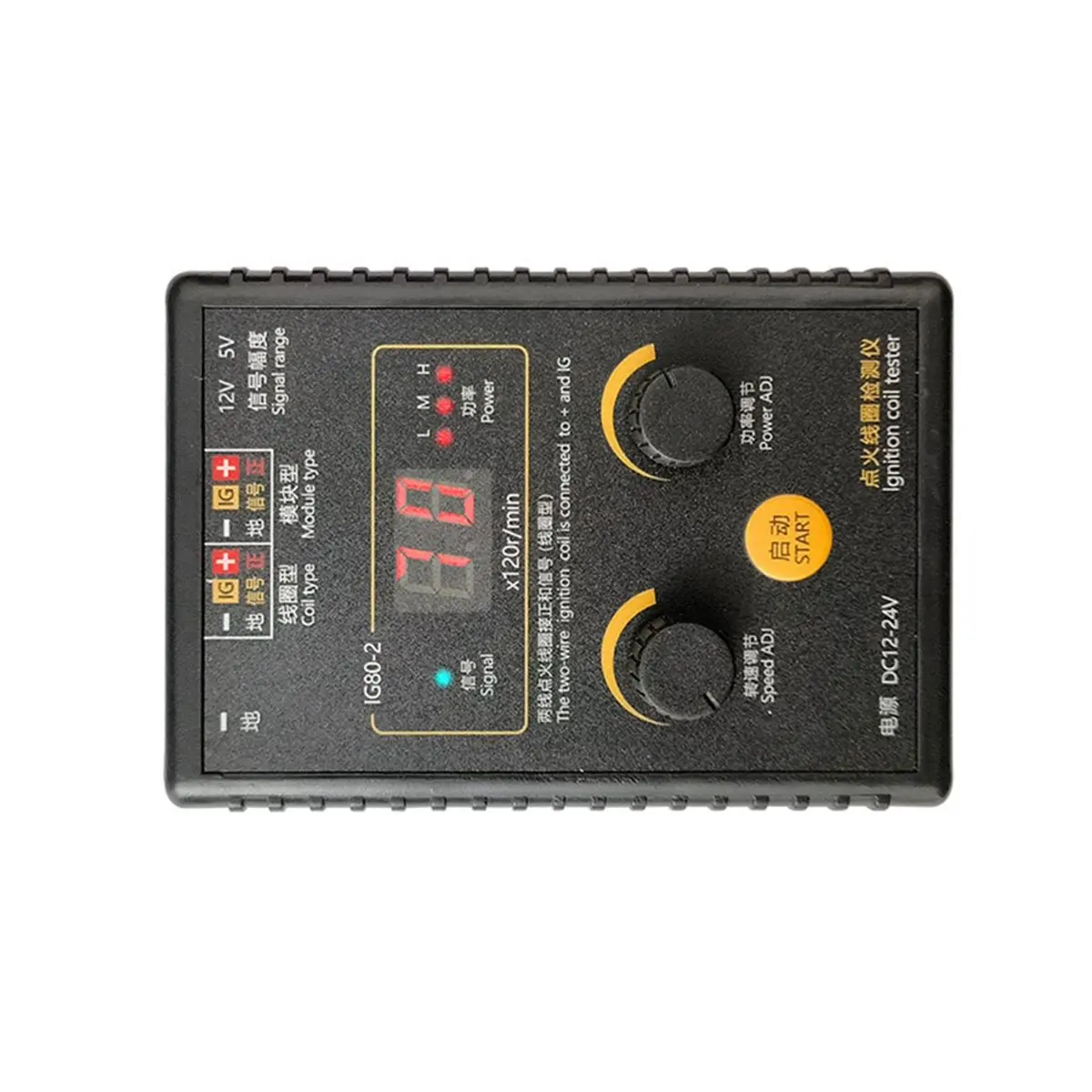 L77A IG80-2 Automobile Ignition Coil Tester 12V 24V Petrol Gas Oil Natural Gas Vehicle Coil Ignition Analyzer Diagnostic Tool