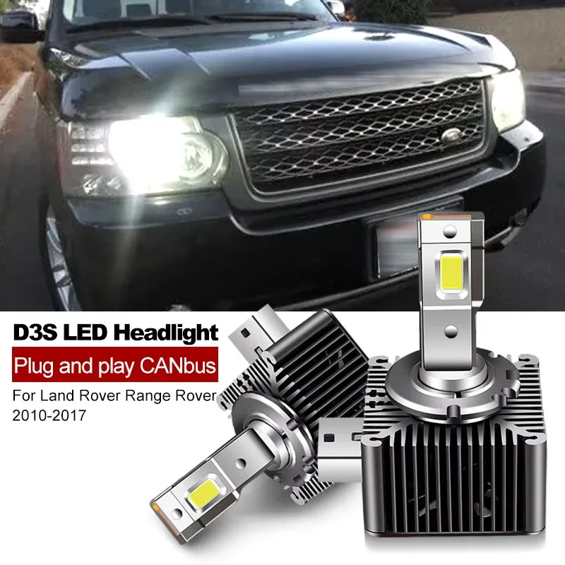 2x CANbus Car LED Headlight D3S D3R 70w High/Low Bulb Kit to Replace HID Conversion Lamps For Land Rover Range Rover 2010-2017