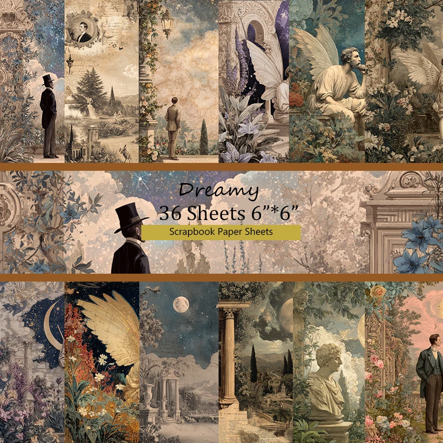 6"x6" Scrapbooking Paper (36 Sheets): Desert Oasis Watercolor Scenes for Scrapbooking, Origami & Boho Memory Books