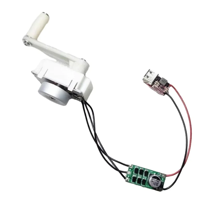 

ABHB-Hand Crank Motor Gear Generator Kit Survival Power Bank Emergency USB Charger 5V 5W