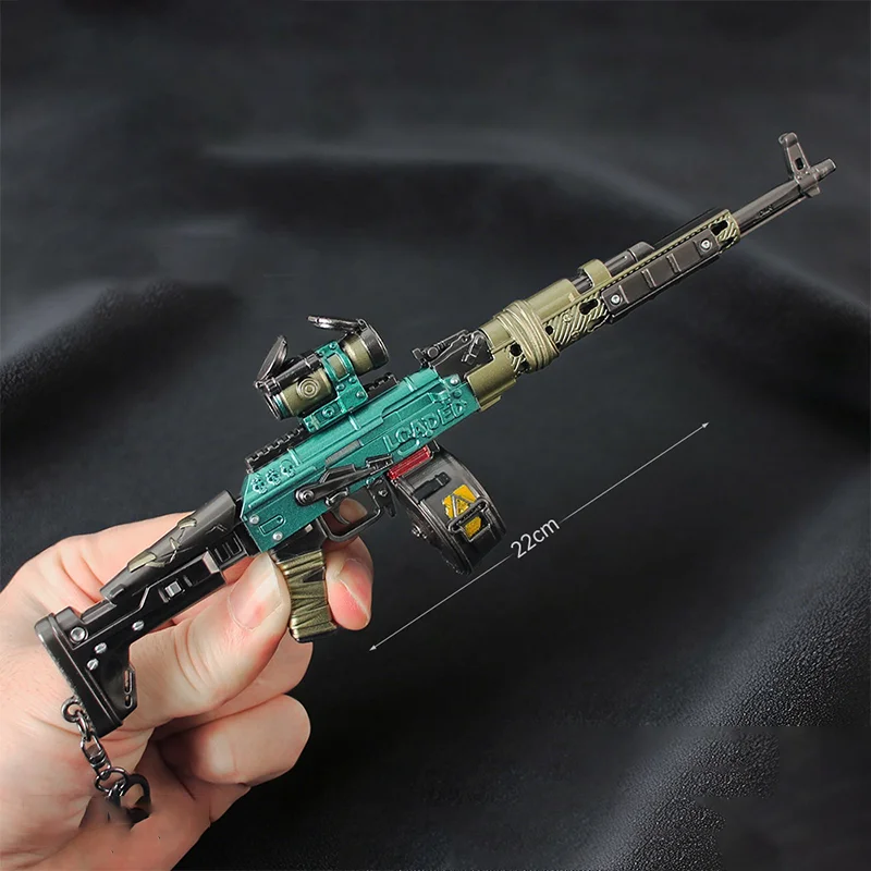 

22cm Delta Force Gun Model AKM Detachable Magnifier Alloy Ornament Figure Game Peripherals All Metal Model Gifts Collections