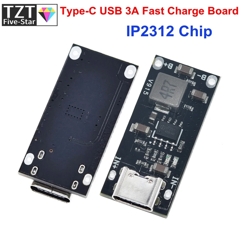 Type-C USB Input High Current 3A Polymer Ternary Lithium Battery Quick Fast Charging Board IP2312 CC/CV Mode 5V To 4.2V