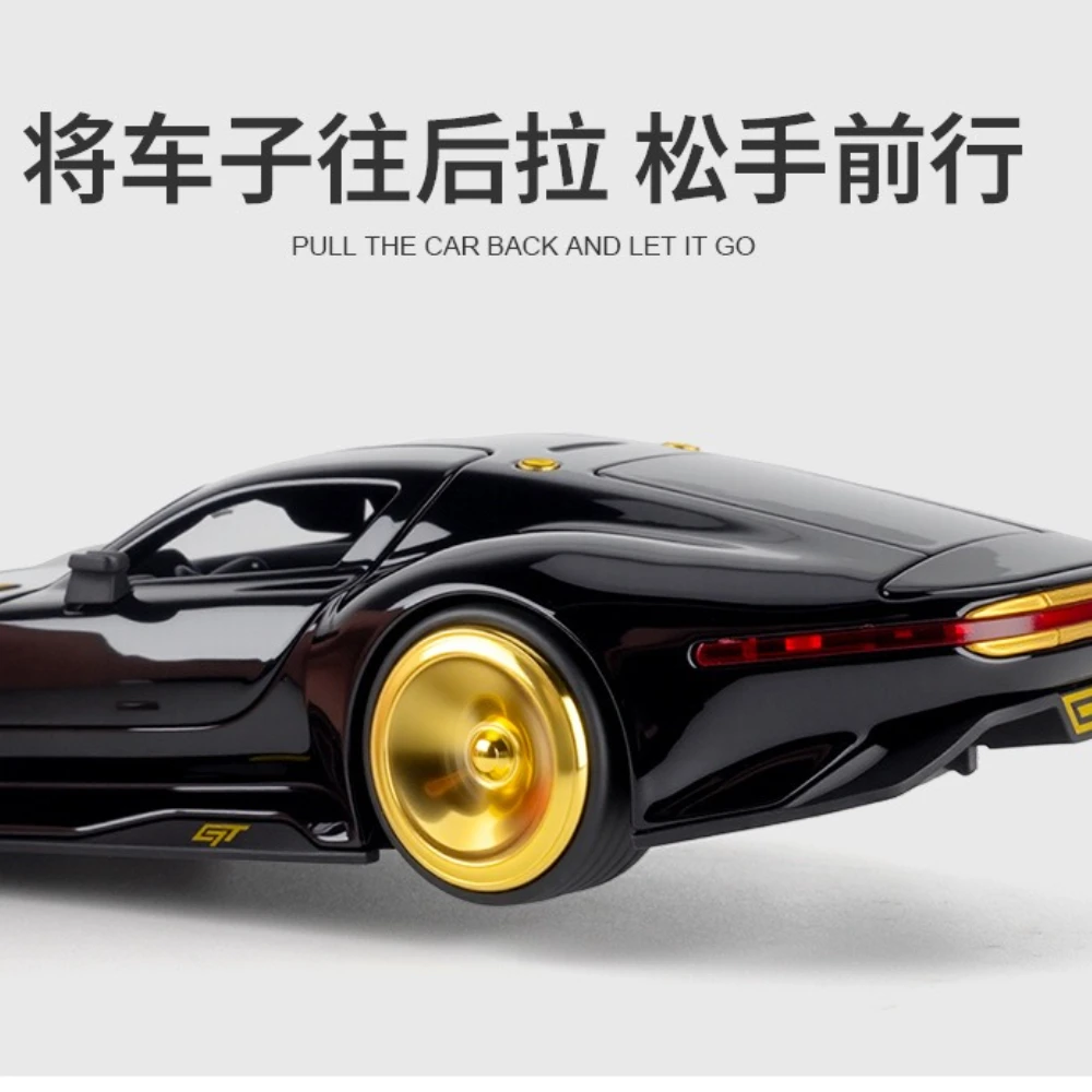 1:32 GT 합금 자동차 모형 고정밀 다이캐스트 장난감 소리와 빛이 나는 풀백 자동차 장식용 장난감 어린이용