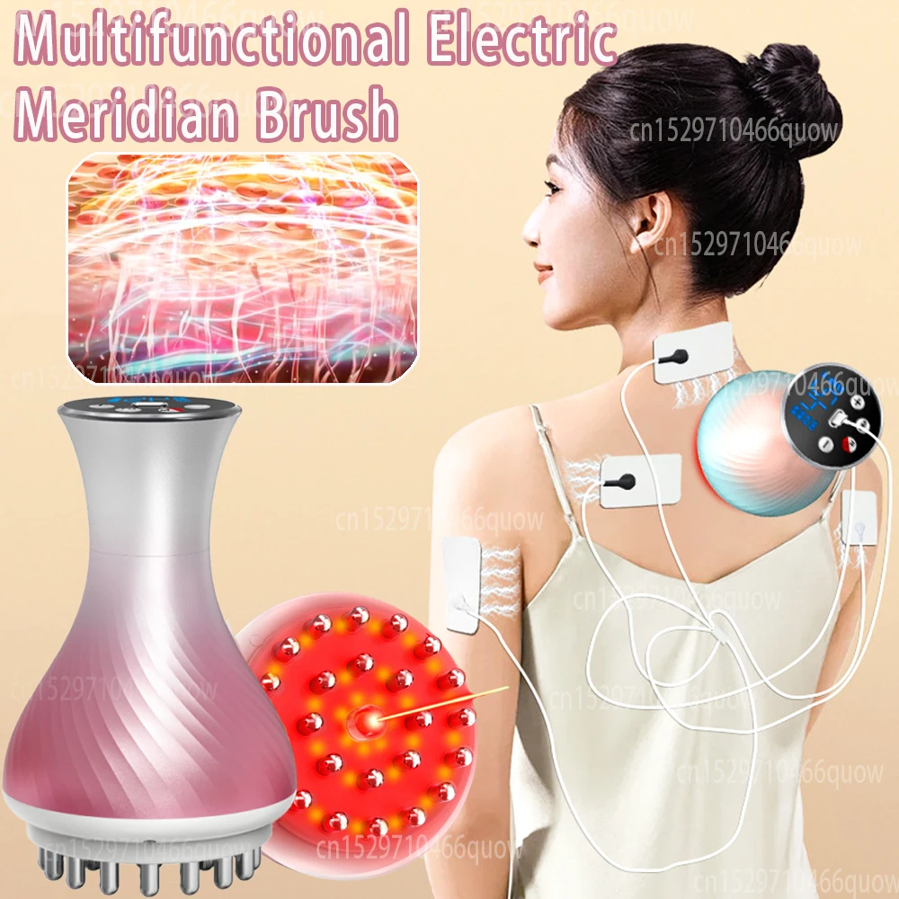 

Electrode Pad Electric Meridian Brush Body Dredging Microcurrent Back Abdominal Massager Red Light Hot Compress Guasha Massage