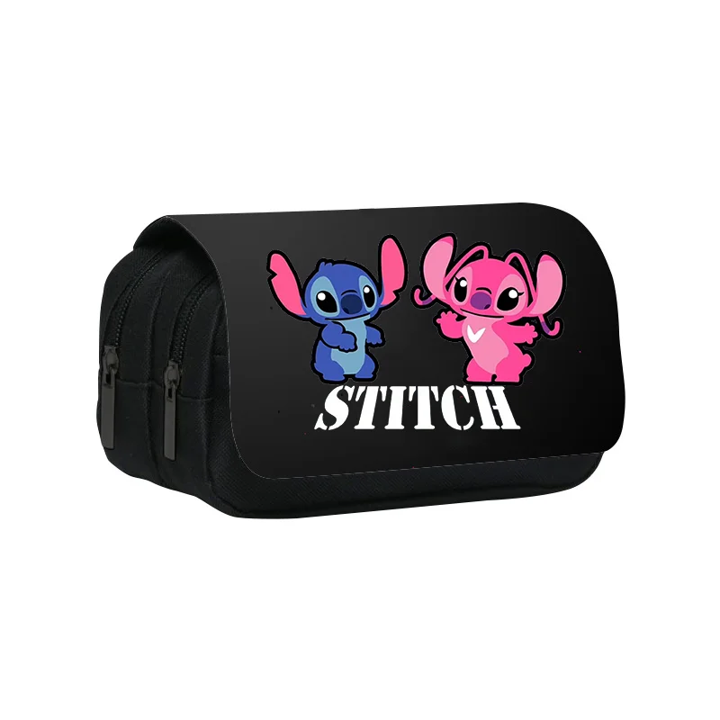 Anime Stitch Cartoon Flap Pen Bag scatola di cancelleria matita astuccio per matite di grande capacità regalo per borsa da scuola per studenti primari e secondari