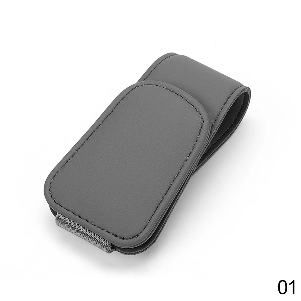 Universeller Auto-Sonnenblenden-Brillenhalter aus Leder, magnetischer Multifunktions-Brillenclip für Autozubehör – Detail 9