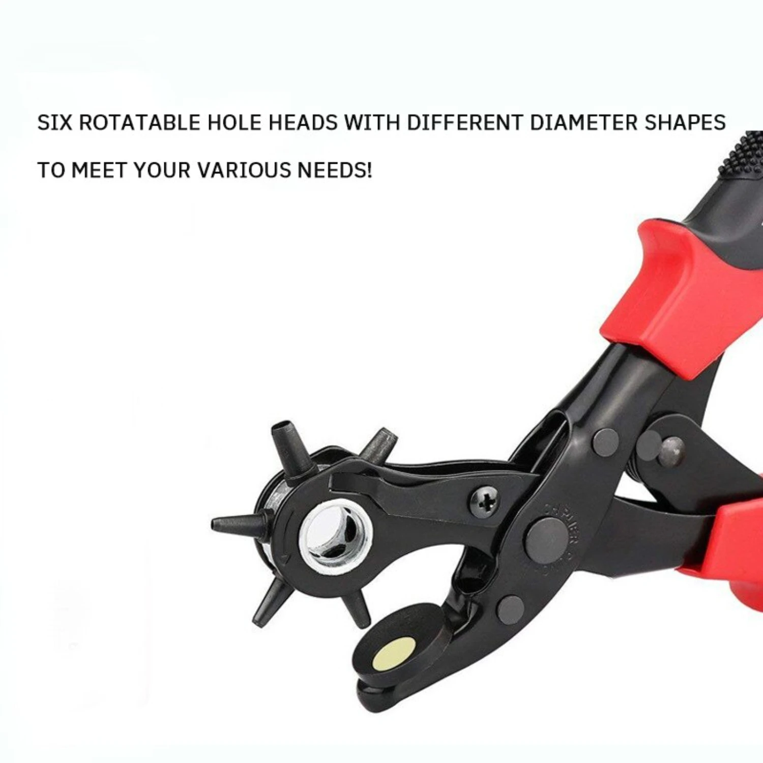 6-Hole Belt Puncher for Leather, Paper, Plastic, Cards, Luggage - Precision Holes from Multifunctional Punch Pliers