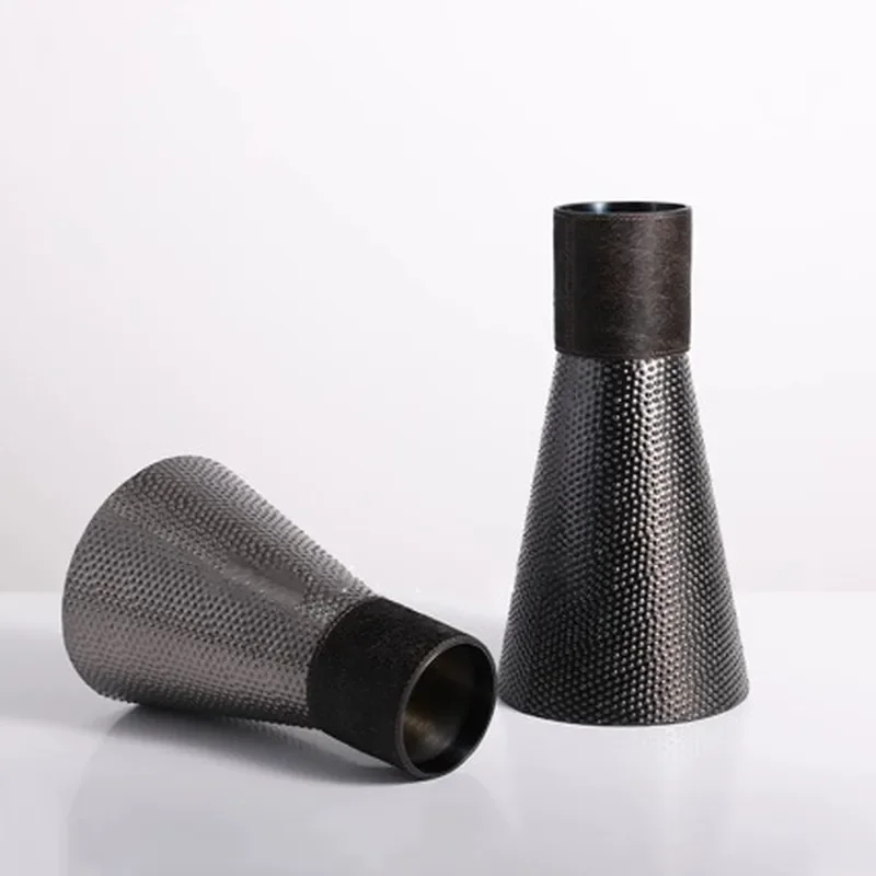 Modern Luxury Decorative Vase for Living Room Hotel Home Decor High End Cone Shape Flower Holder Ornament Office Interior