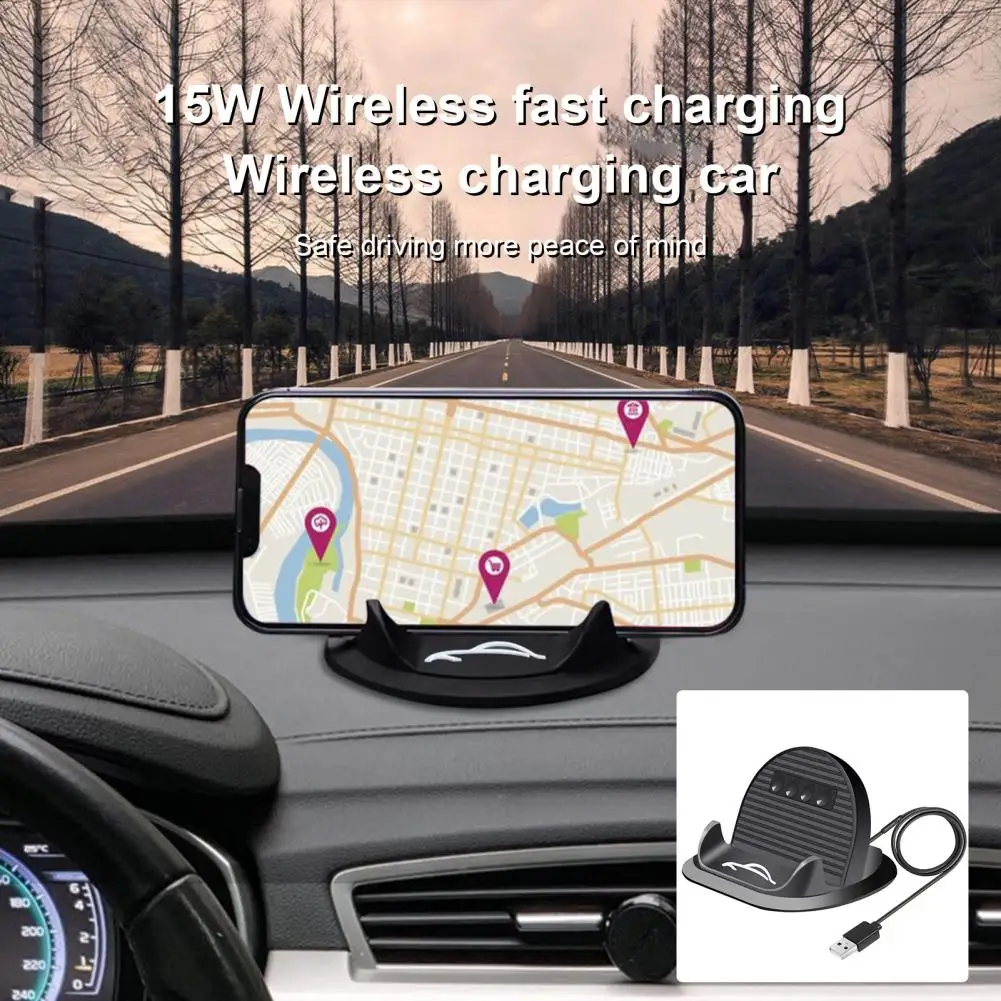 

1 Set Practical Strong Viscosity Multiple Protection Temperature Protection Wireless Charging Mount for Car