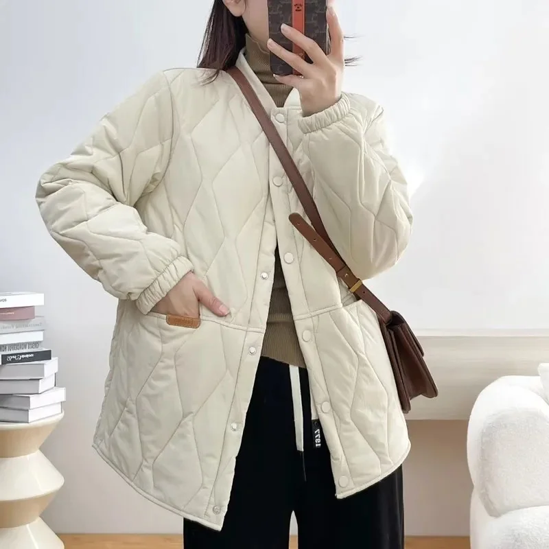 

Autumn Winter Lady Short Down Cotton Coat Korean Women Large Size 4XL Cotton Padded Jacket 2025 Femme Light Thin Parkas Outwear